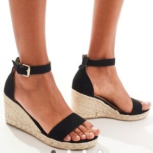 ASOS Black Wedge Sandals